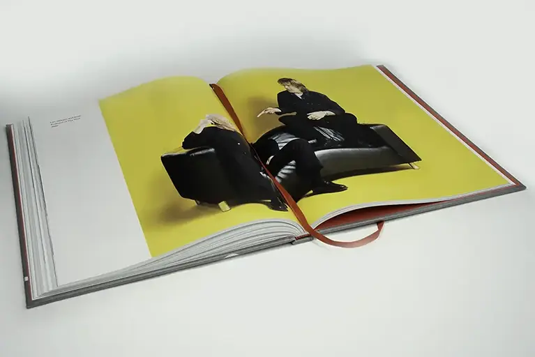 Colour photo of an open double page of the Keith Emerson book